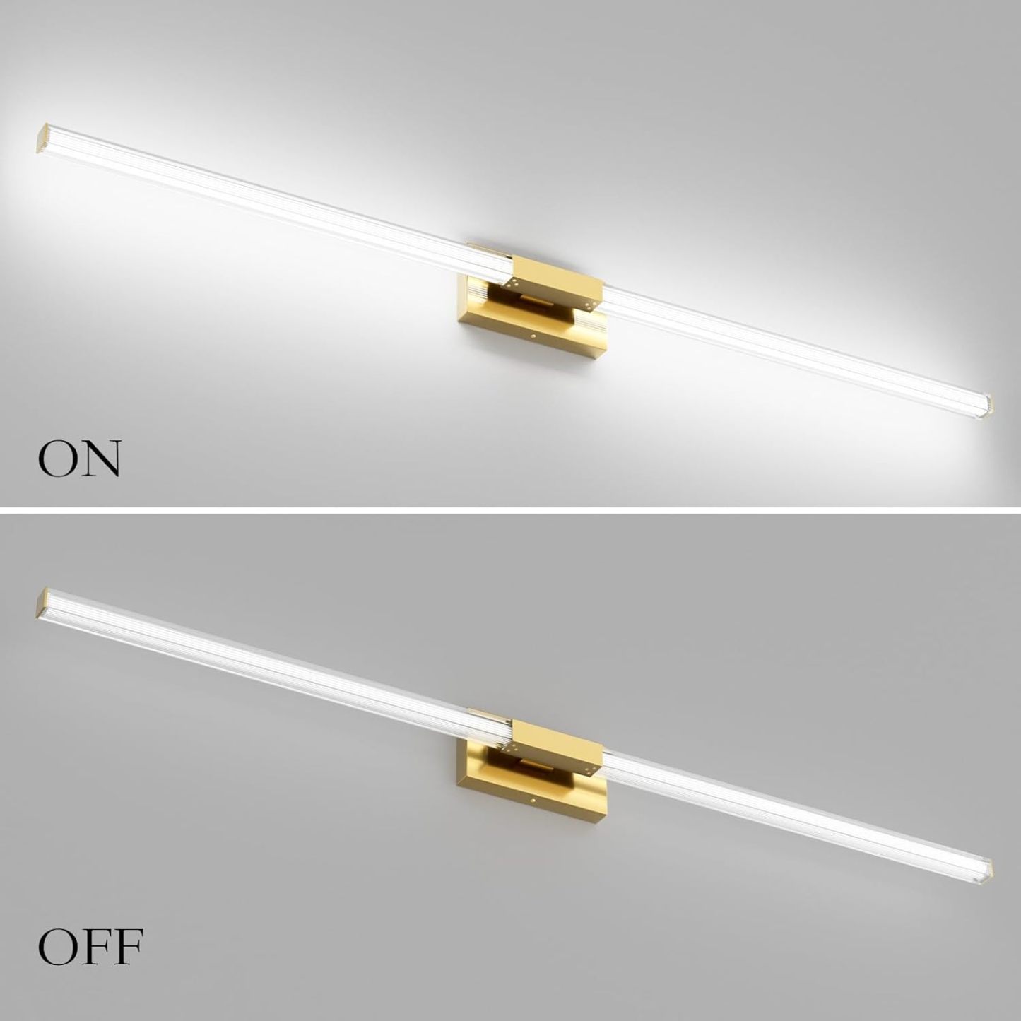 59inch Gold Vanity Light for Bathroom Lighting Bar 42W Gold Bathroom Wall Mounted Lighting Fixtures Over Long Mirror(5500K White Light)