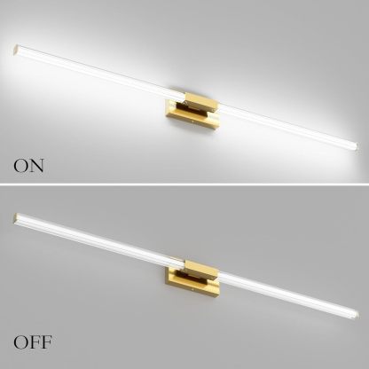 59inch Gold Vanity Light for Bathroom Lighting Bar 42W Gold Bathroom Wall Mounted Lighting Fixtures Over Long Mirror(5500K White Light)
