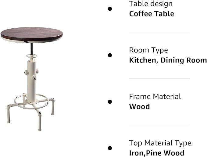 Industrial Round Bar Table Vintage Small Bistro Table