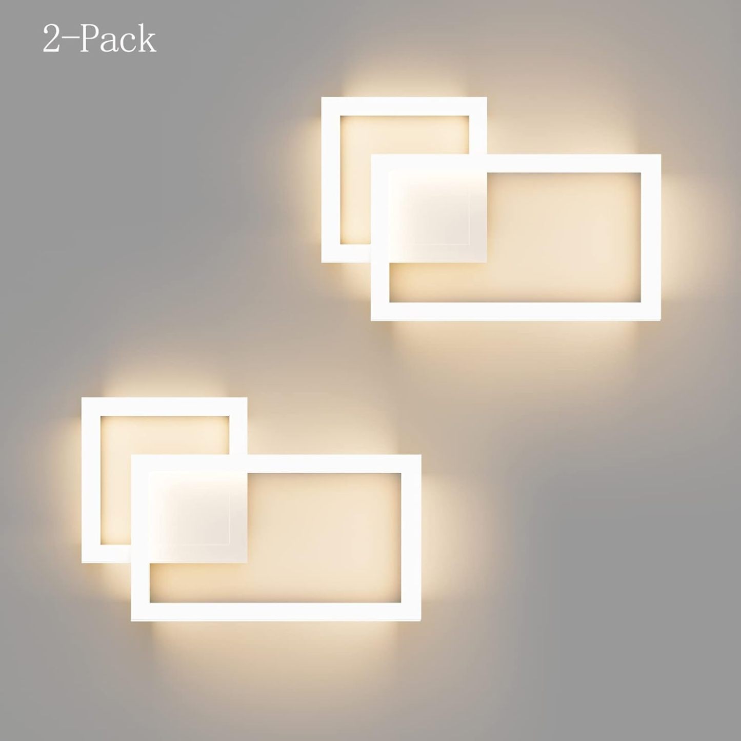 Modern LED Wall Sconce Lighting Fixture 2-Pack Aluminum Up and Down 20W LED Modern Wall Sconce for Indoor Living Room Bedroom Hallway (Warm White Light, 3000K)