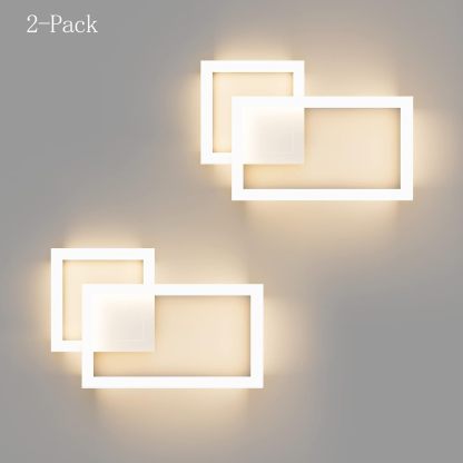 Modern LED Wall Sconce Lighting Fixture 2-Pack Aluminum Up and Down 20W LED Modern Wall Sconce for Indoor Living Room Bedroom Hallway (Warm White Light, 3000K)