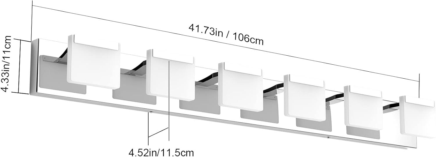 LED Modern Vanity Light 6 Light Bathroom Vanity Lights Acrylic Stainless Steel Bathroom Vanity Lighting Fixtures