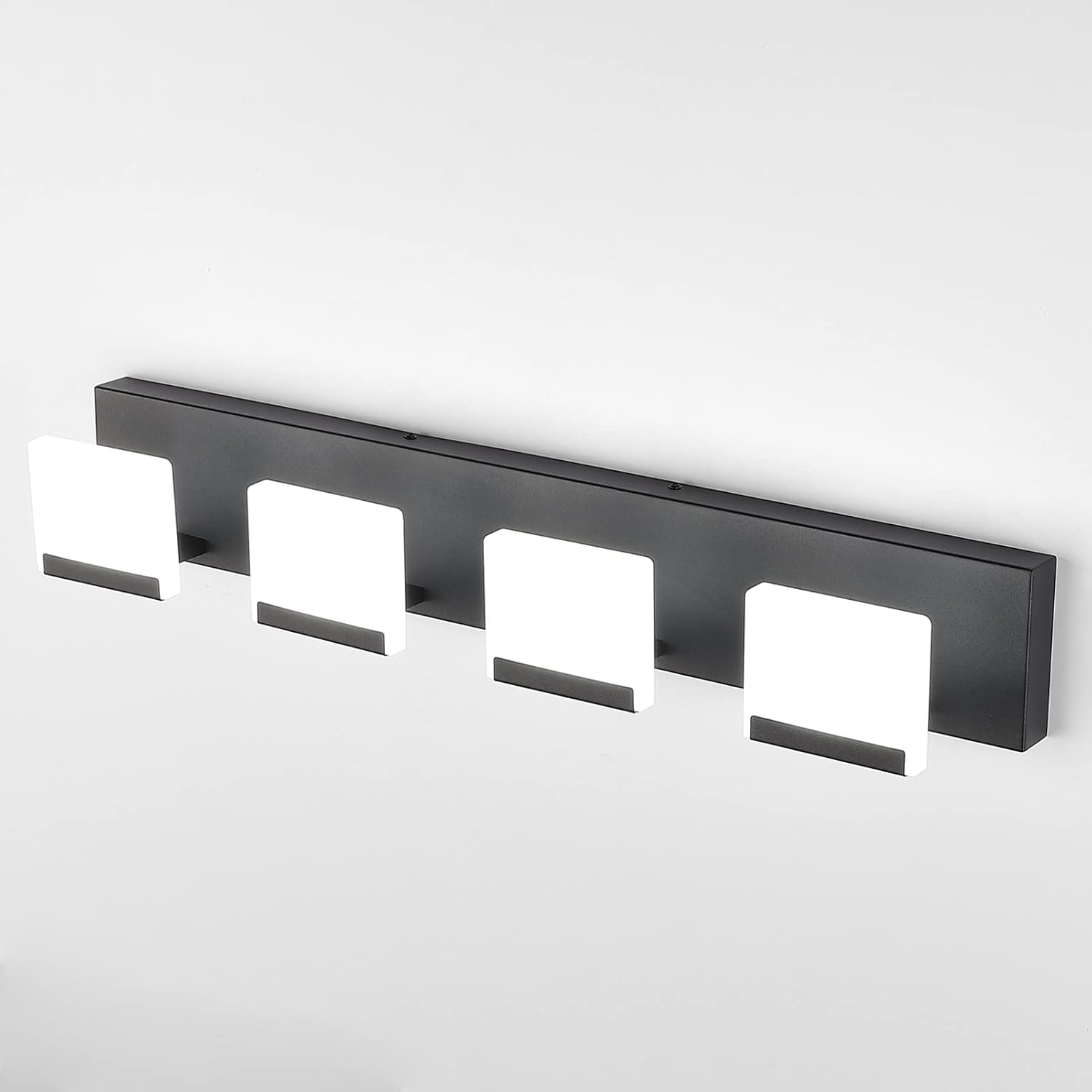 4 Light Black Bathroom Vanity Light Fixtures Acrylic Matte Black Vanity Light Fixtures LED Modern Bathroom Vanity Lights Over Mirror