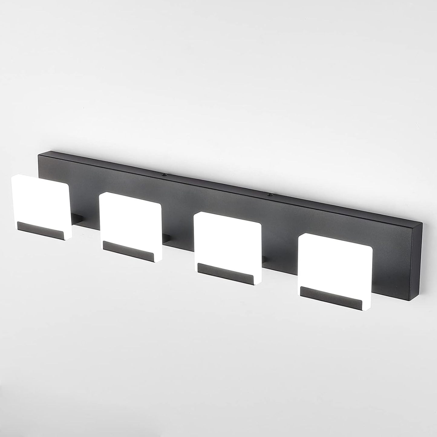 4 Light Black Bathroom Vanity Light Fixtures Acrylic Matte Black Vanity Light Fixtures LED Modern Bathroom Vanity Lights Over Mirror