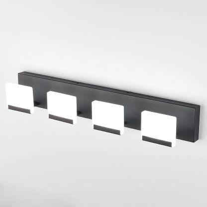 4 Light Black Bathroom Vanity Light Fixtures Acrylic Matte Black Vanity Light Fixtures LED Modern Bathroom Vanity Lights Over Mirror