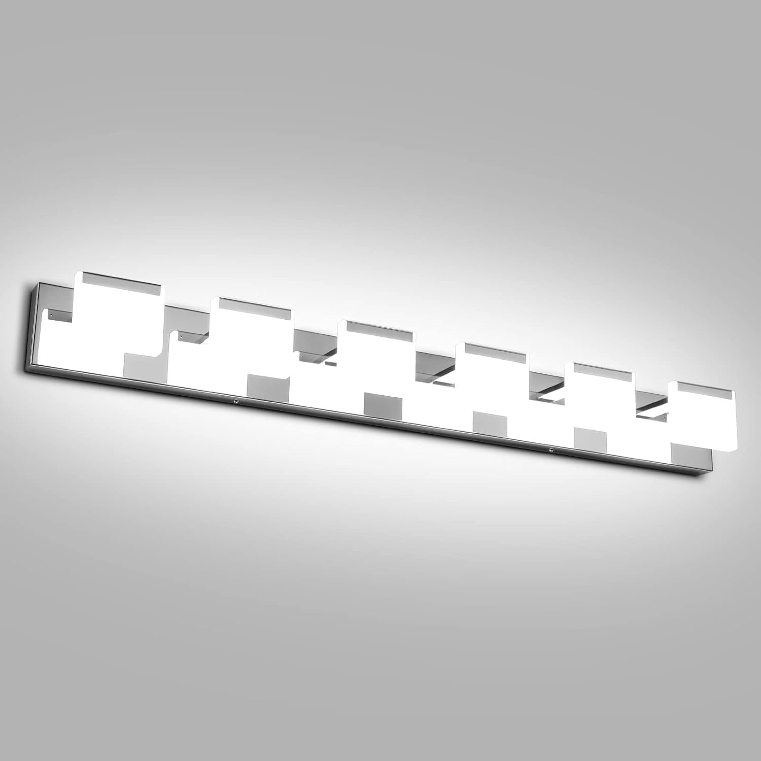 LED Modern Vanity Light 6 Light Bathroom Vanity Lights Acrylic Stainless Steel Bathroom Vanity Lighting Fixtures