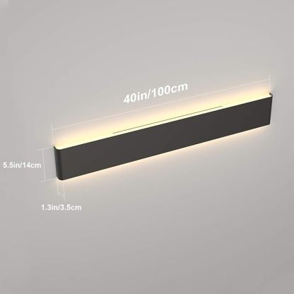 39.3inch Modern Black Vanity Light Fixtures LED Bathroom Wall Light Up and Down Bathroom Lighting Fixtures Warm White Light 3000K