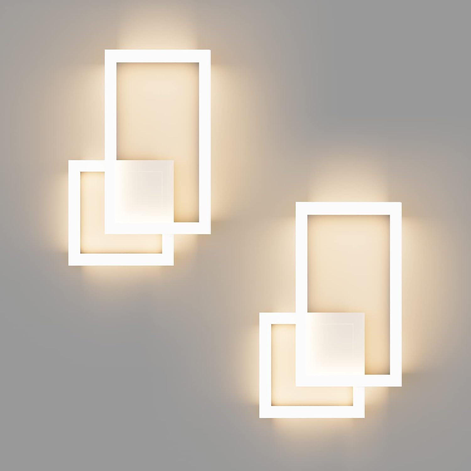 Modern LED Wall Sconce Lighting Fixture 2-Pack Aluminum Up and Down 20W LED Modern Wall Sconce for Indoor Living Room Bedroom Hallway (Warm White Light, 3000K)