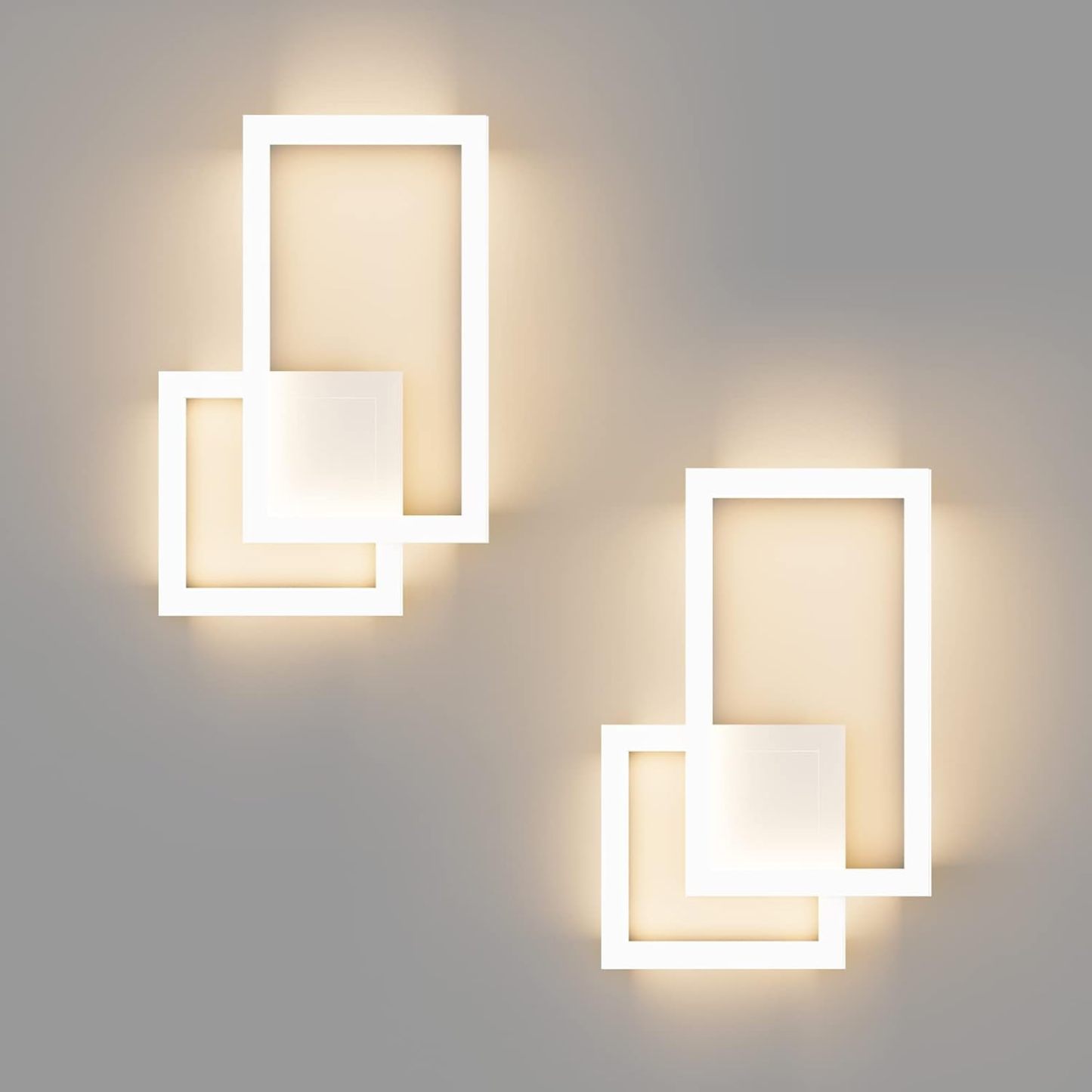 Modern LED Wall Sconce Lighting Fixture 2-Pack Aluminum Up and Down 20W LED Modern Wall Sconce for Indoor Living Room Bedroom Hallway (Warm White Light, 3000K)