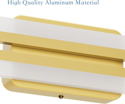 40" Modern LED Gold Vanity Lights 40W Frosted Aluminum Gold Bathroom Vanity Light Fixtures Over Long Mirror Modern Gold Bath Lighting 6000K White Light