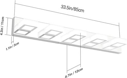 LED Bathroom Vanity Lighting Fixtures 5 Lights Acrylic Rotable 360° Modern Bathroom Vanity Light Over Mirror