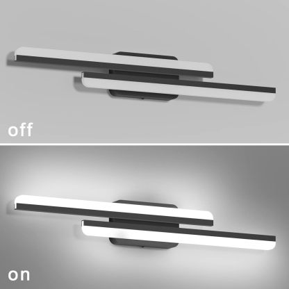 32" Black Bathroom Vanity Lights 36W Frosted Aluminum Modern LED Matte Black Vanity Light for Bathroom Lighting Fixtures White Light 6000K