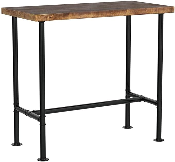 Industrial 41.3inch Height Bar Table Vintage Pipe Design Bistro Table