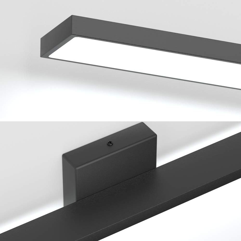 48inch Modern LED Black Vanity Light 46W Frosted Aluminum for Bathroom Vanity Lighting Fixtures Cool White 6000K