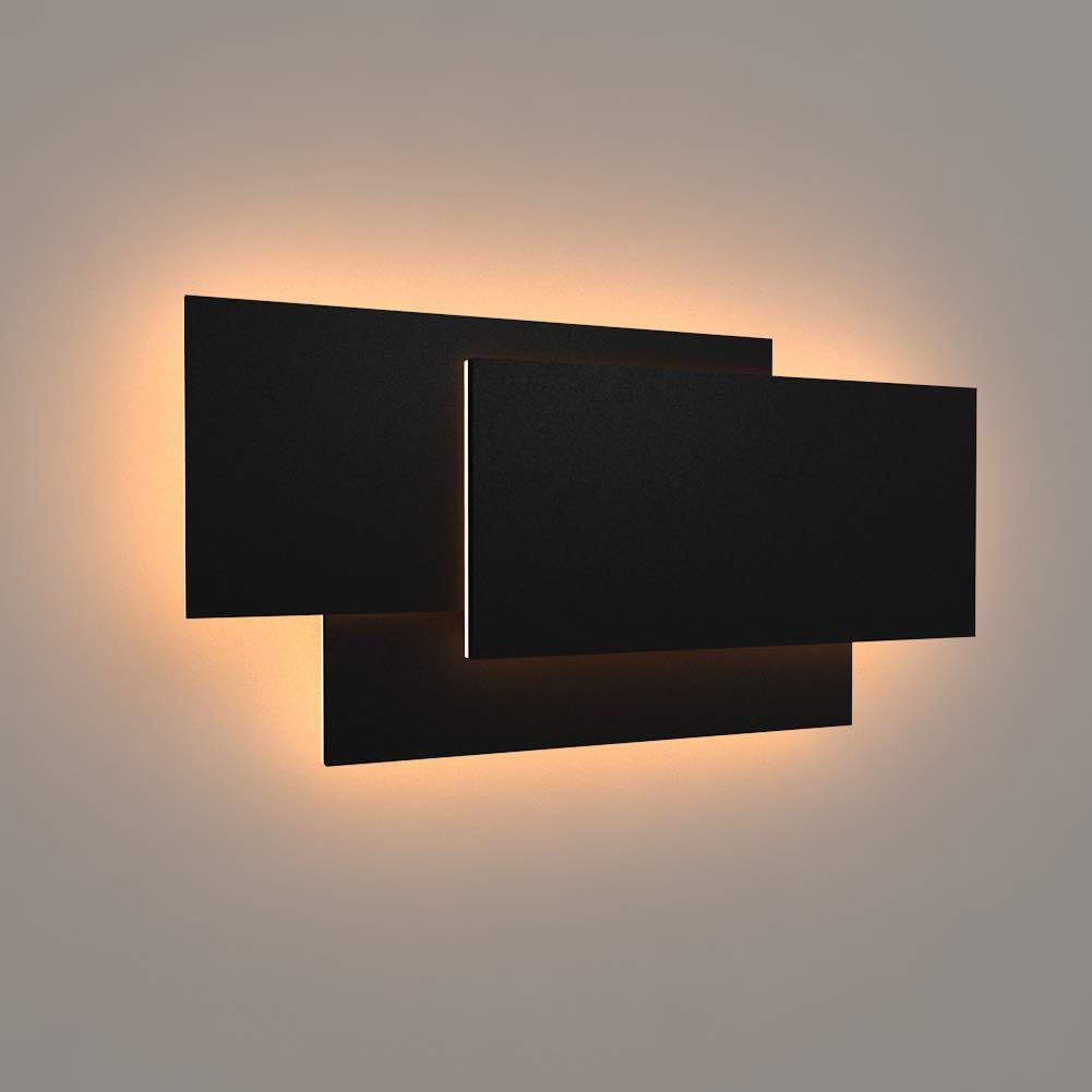 15.75”/36W LED Modern Wall Sconce Indoor Matte Black Wall Mount Light for Living Room Bedroom Staircase Hallway Warm White 3000K