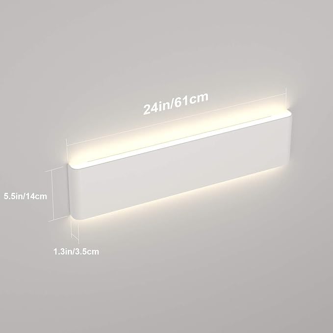 20W Bathroom Light Fixture 24 inch Natural White Light 4000K Vanity Light White Wall Sconce Light for Dressing Room IP44 Waterproof 2600LM