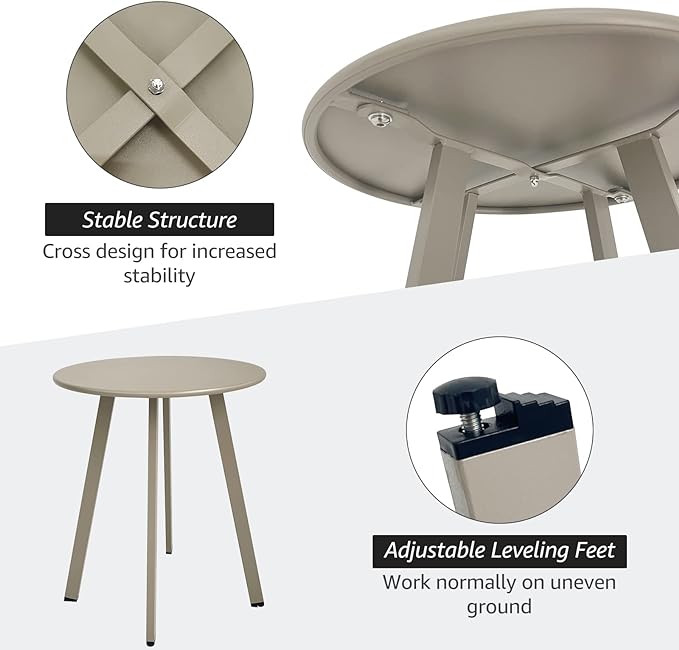 Outdoor Side Table, Weather Resistant Patio Small Side Table