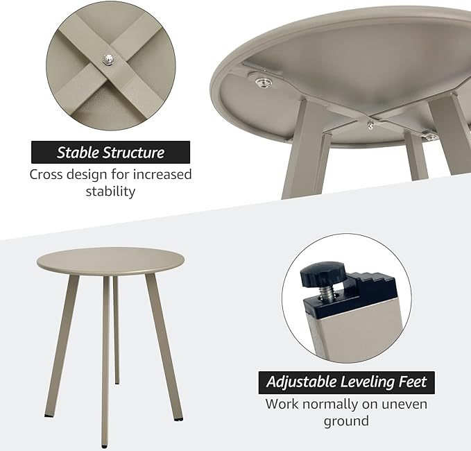 Outdoor Side Table, Weather Resistant Patio Small Side Table