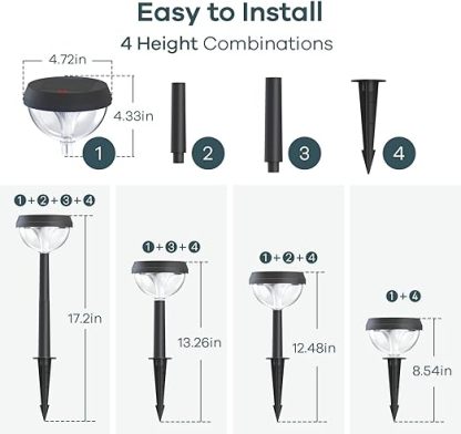 Solar Pathway Lights 8 Pack, Solar Outdoor Lights Warm White, Solar Path Lights for Outside Waterproof