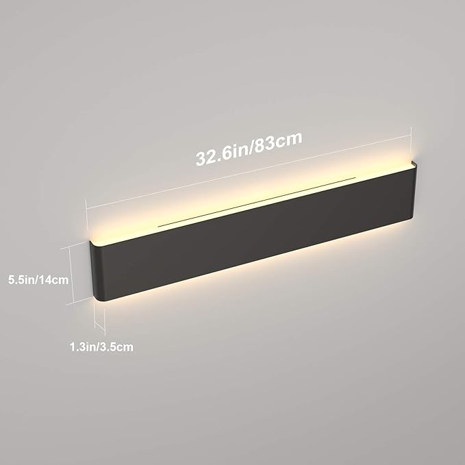 30W Bathroom Light Fixture 32.67 inch Vanity Lights Arm Length Wall Light for Bathroom Dressing Room IP44 Waterproof 3900LM Warm White Light 3000K, Black