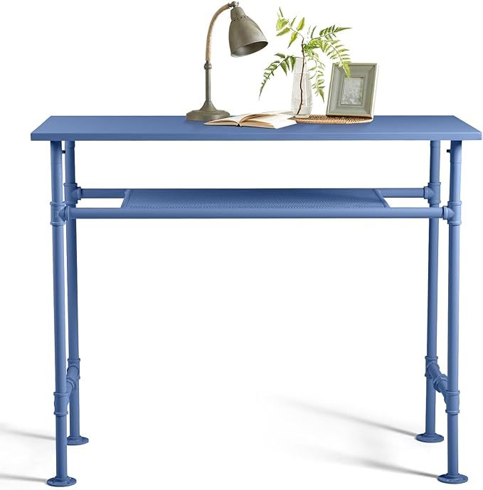 High Bar Table-Modern Narrow Patio Table-Metal Tall Pub Table