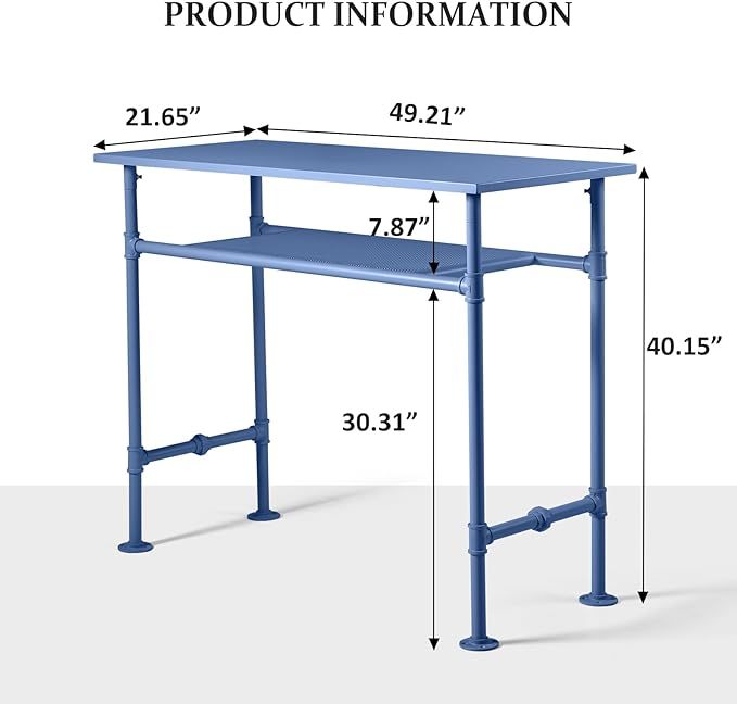 High Bar Table-Modern Narrow Patio Table-Metal Tall Pub Table