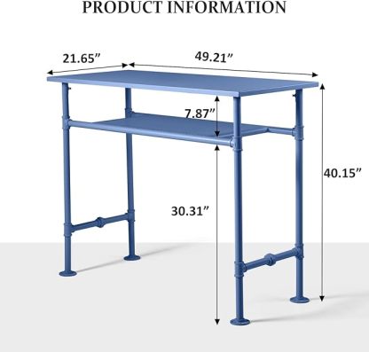 High Bar Table-Modern Narrow Patio Table-Metal Tall Pub Table
