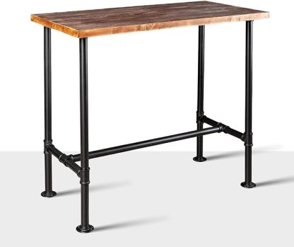 Industrial 41.3inch Height Bar Table Vintage Pipe Design Bistro Table