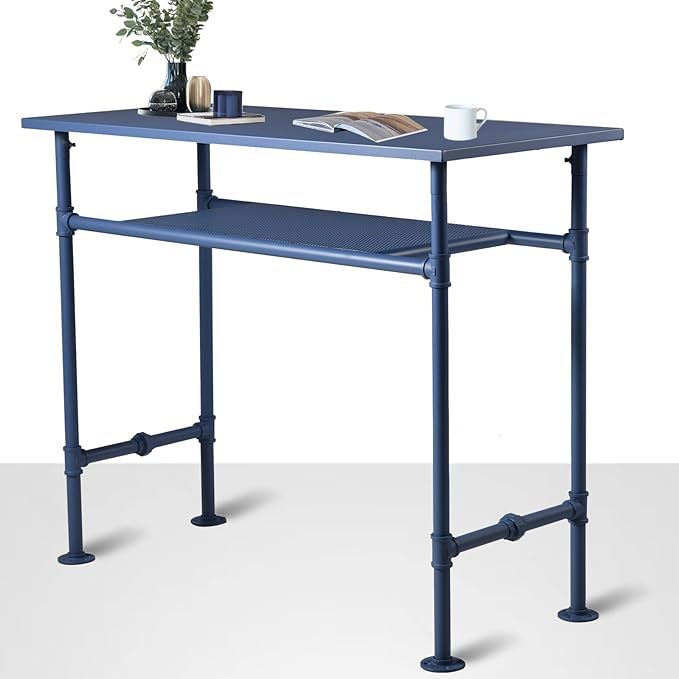 High Bar Table-Modern Narrow Patio Table-Metal Tall Pub Table