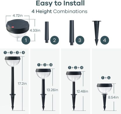 Solar Pathway Lights 8 Pack, Super Bright Solar Outdoor Lights, Waterproof Backyard Lighting Solar Path Lights