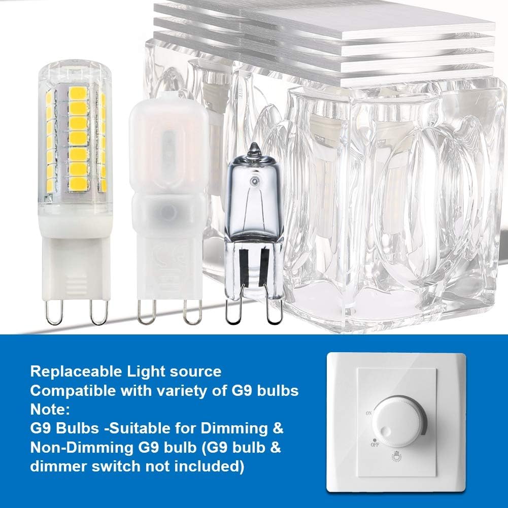 LED Modern Bathroom Vanity Lights 6 Lights Crystal Glass Stainless Steel Bathroom Vanity Lights Fixtures Over Mirror LED Modern Crystal Glass Vanity Lights