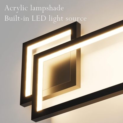 2-Pack Modern Indoor Wall Sconce 20W Aluminum Up and Down LED Modern Black Wall Sconce for Indoor Living Room Bedroom Hallway (Warm White Light, 3000K)