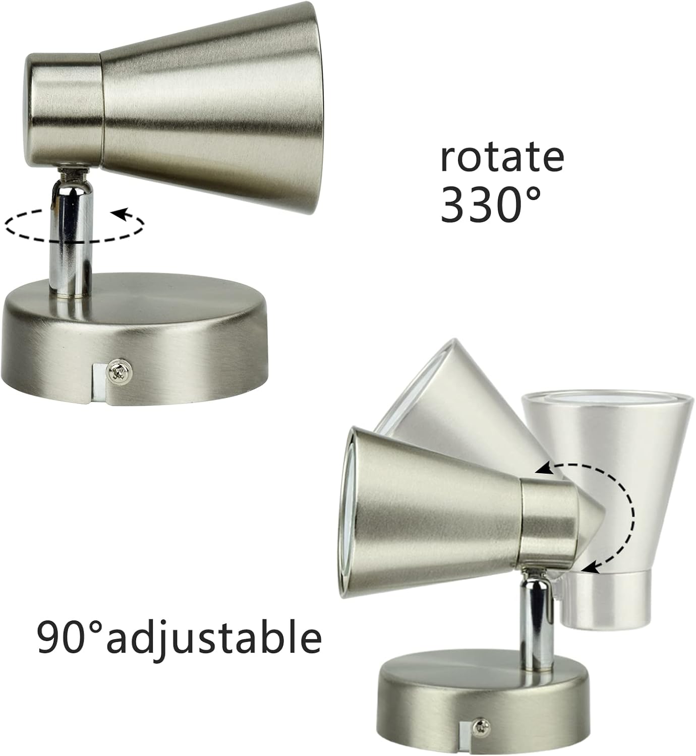 Track Lights Plug-in, Small Directional Wall Spotlight, Flush Mount Hallway Ceiling Light Fixture