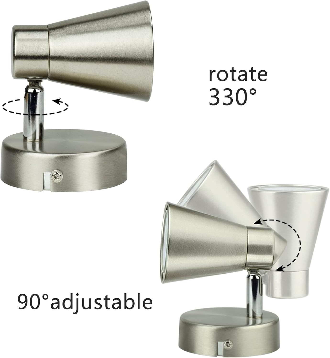 Track Lights Plug-in, Small Directional Wall Spotlight, Flush Mount Hallway Ceiling Light Fixture