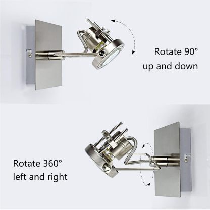 Led Ceiling Spotlight, Adjustable Wall Mount Lamp, Plug-in Track Light Kit Lighting for Bedside, Headboard Picture