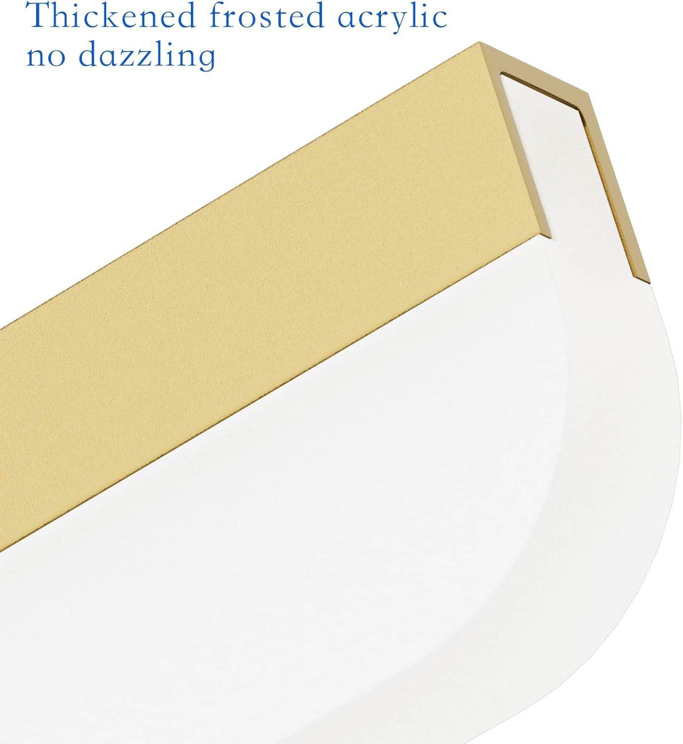 40" Modern LED Gold Vanity Lights 40W Frosted Aluminum Gold Bathroom Vanity Light Fixtures Over Long Mirror Modern Gold Bath Lighting 6000K White Light
