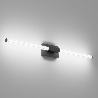 Black 40inch Bathroom Vanity Lights Fixtures Over Mirror 32W Modern LED Modern LED Matte Black Vanity Light for Bathroom(5500K White Light)