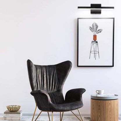 15.7 inch Modern LED Black Vanity Light 12W Frosted Aluminum for Bathroom Vanity Lighting Fixtures Cool White 6000K