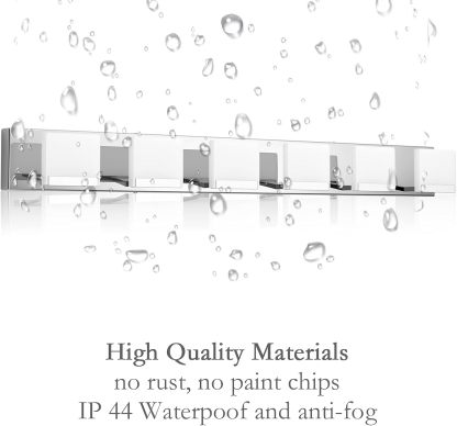 LED Modern Vanity Light 6 Light Bathroom Vanity Lights Acrylic Stainless Steel Bathroom Vanity Lighting Fixtures