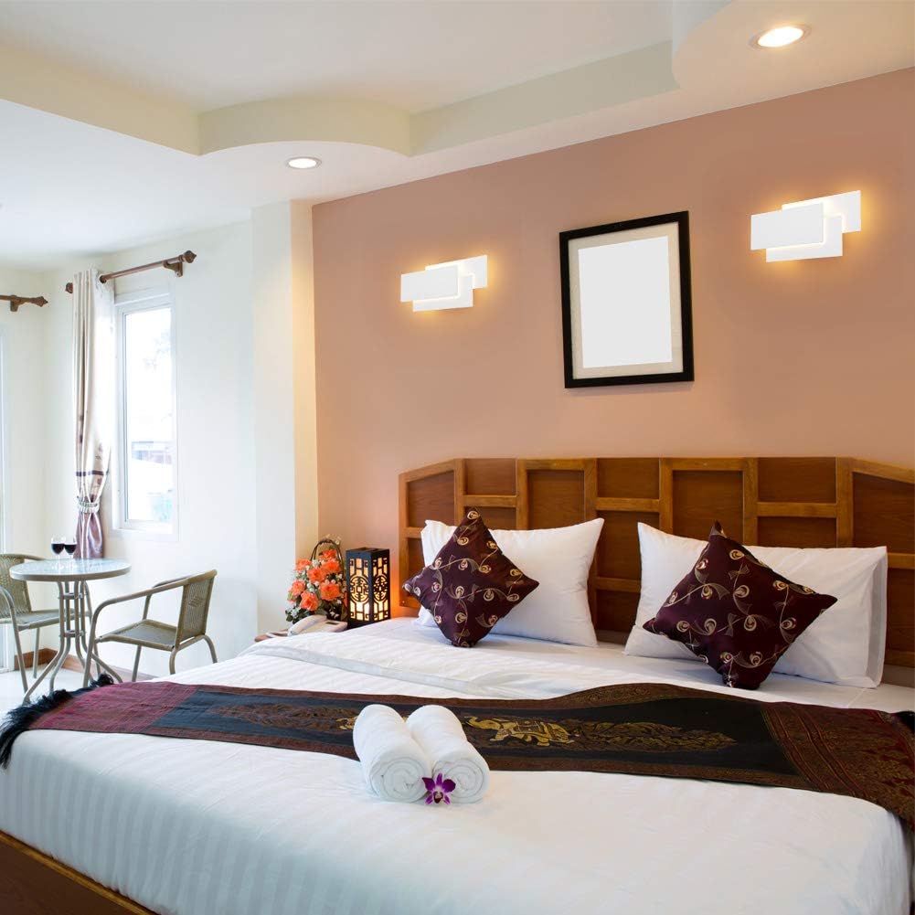 24W LED Wall Sconces Lighting Interior Modern Wall Mounted Lamp for Indoor Bedroom Hotel Light Warmwhite 3000K