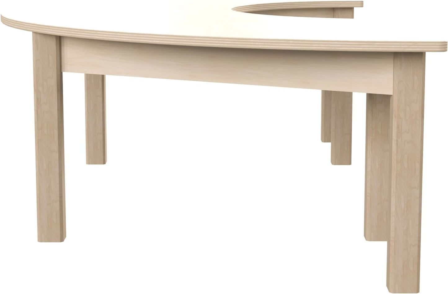 Commercial Grade Wooden Half Circle Preschool Classroom Activity Table