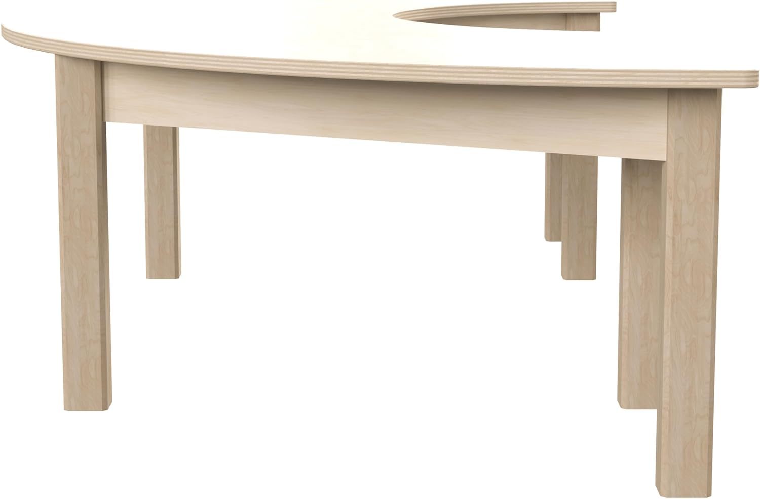 Commercial Grade Wooden Half Circle Preschool Classroom Activity Table