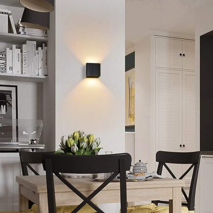 Black Modern LED Wall Sconce Lighting Fixtures Aluminum 10W Warm White 3000k Up and Down Indoor Lighting for Living Room Bedroom Hallway Not Dimmable