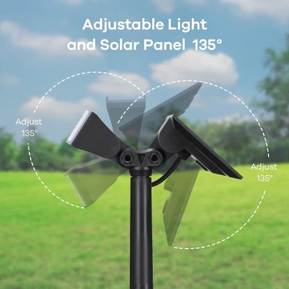 Solar Spot Lights, Upgraded 54 LEDs Daylight Solar Outdoor Lights 4 Pack