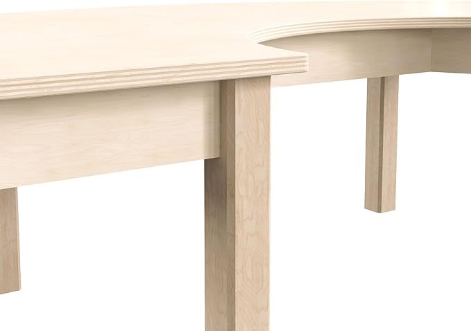 Commercial Grade Wooden Half Circle Preschool Classroom Activity Table