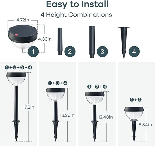 Solar Pathway Lights 8 Pack, Super Bright Solar Outdoor Lights, Waterproof Backyard Lighting Solar Path Lights
