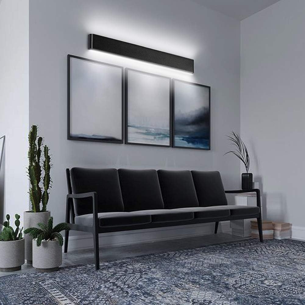 LED Modern Bathroom Vanity Light 43.3"/35W Up and Down Matte Black LED Vanity Light for Bathroom Wall Light Fixtures