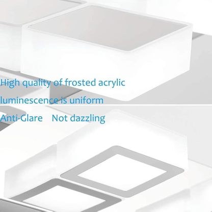 52" Modern Chrome Vanity Lights 8 Lights Acrylic Stainless Steel LED Vanity Light Fixtures Chrome Bathroom Lighting Over Mirror