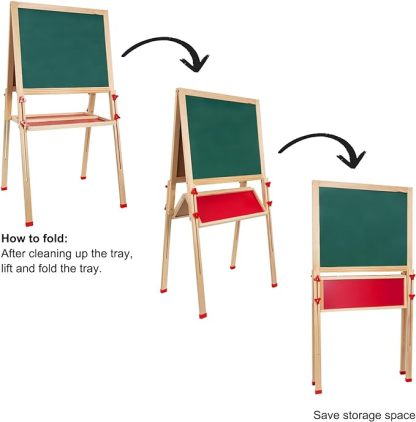Wooden Easel for Kids, Standing Art Easel for Kids 3, 4, 5, 6, 7, 8 Years Old Boy & Girls