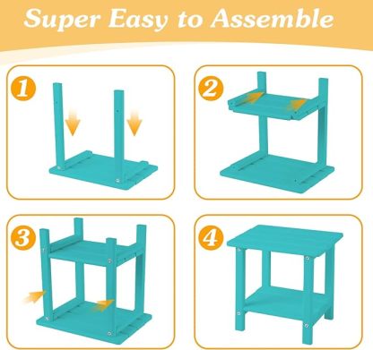 Adirondack Outdoor Side Table, 2-Tier Sturdy Patio End Table